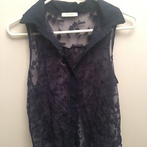 Lace Blue Blouse